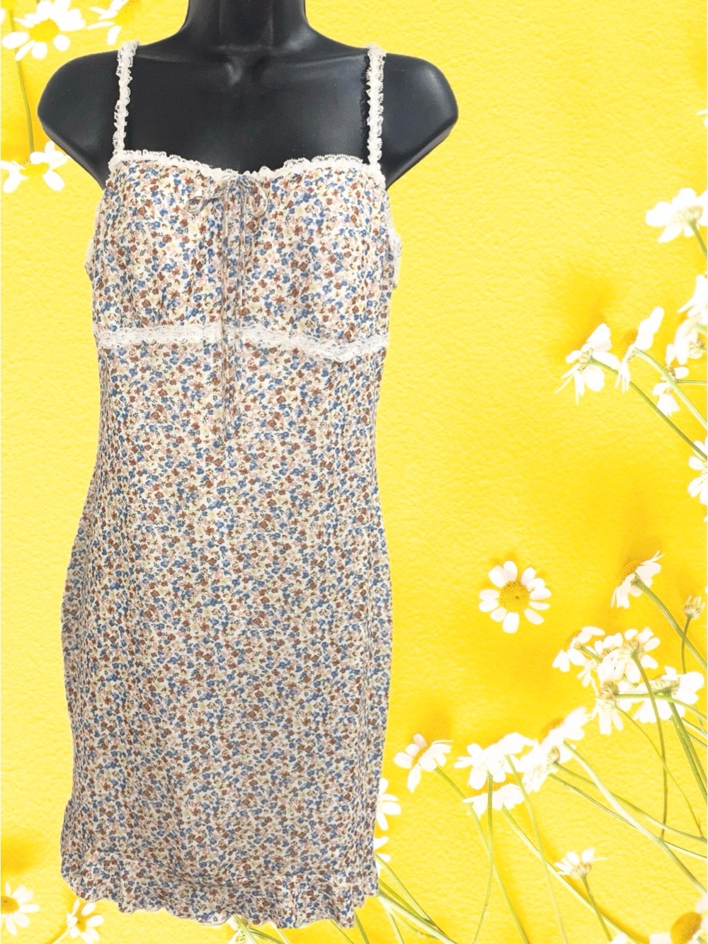 Floral Lace Trim Slip Dress  ⭐️NWT⭐️